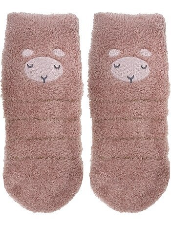 Chaussettes anti-dérapantes Mouton Blush en maille fille Isotoner