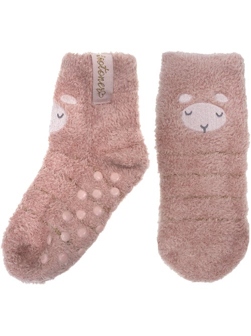 Chaussettes anti-dérapantes Mouton Blush en maille fille Isotoner - Kiabi