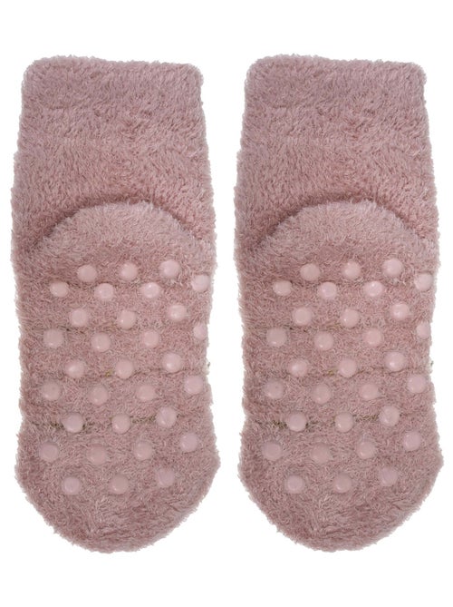 Chaussettes anti-dérapantes Mouton Blush en maille fille Isotoner - Kiabi