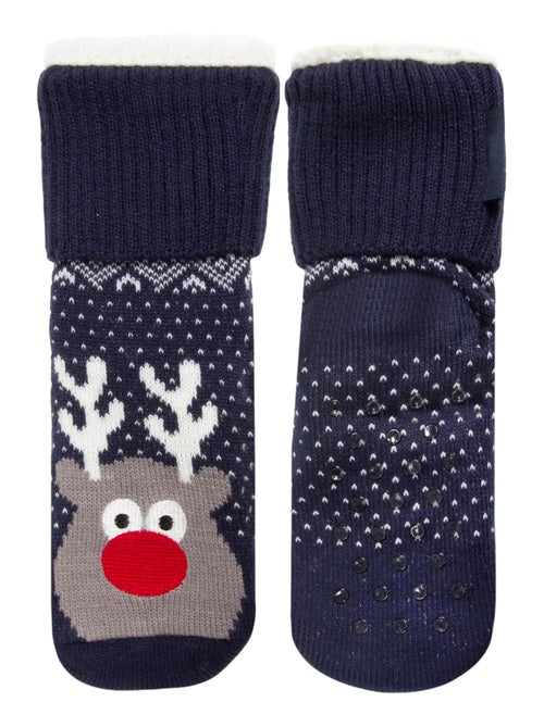 Chaussettes anti-dérapantes Noël - fourrées garçon Isotoner - Kiabi