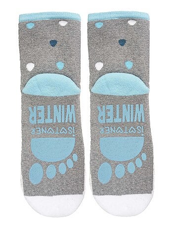 Chaussettes anti-dérapantes Pingouin - coton mixte enfant Isotoner