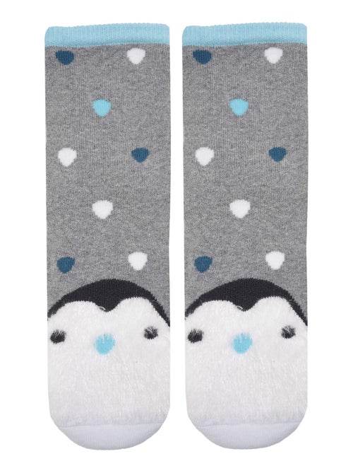 Chaussettes anti-dérapantes pingouin - coton mixte enfant Isotoner - Kiabi