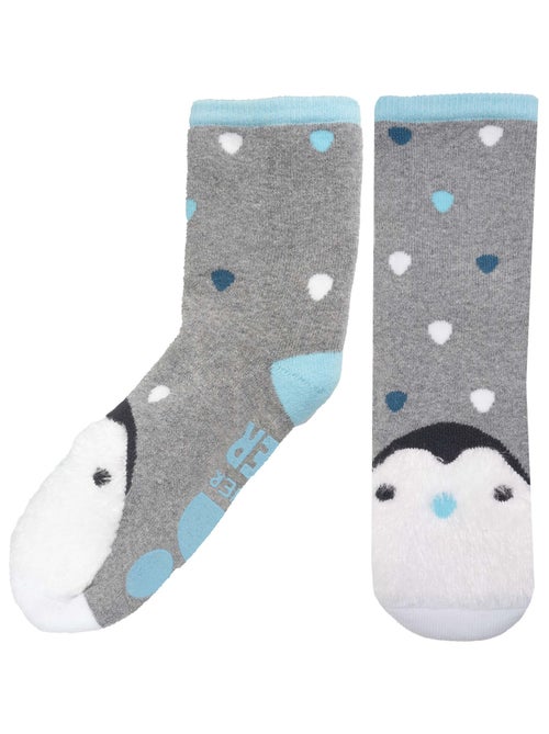 Chaussettes anti-dérapantes pingouin - coton mixte enfant Isotoner - Kiabi