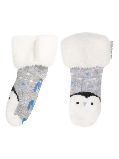 Chaussettes anti-dérapantes Pingouin - Maille mixte enfant Isotoner - Kiabi