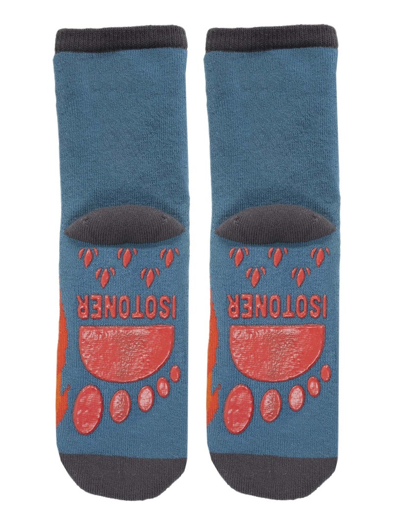 Chaussettes anti-dérapantes Pompier - coton garçon Isotoner Bleu canard - Kiabi