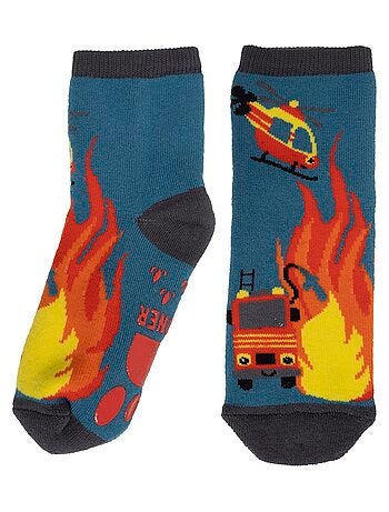 Chaussettes anti-dérapantes pompier - coton garçon isotoner