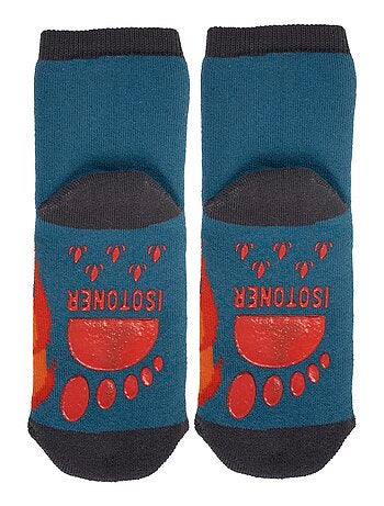 Chaussettes anti-dérapantes pompier - coton garçon isotoner