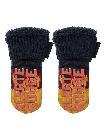 Chaussettes anti-dérapantes pompier en maille garçon Isotoner