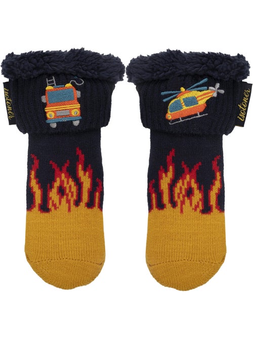 Chaussettes anti-dérapantes pompier en maille garçon Isotoner - Kiabi