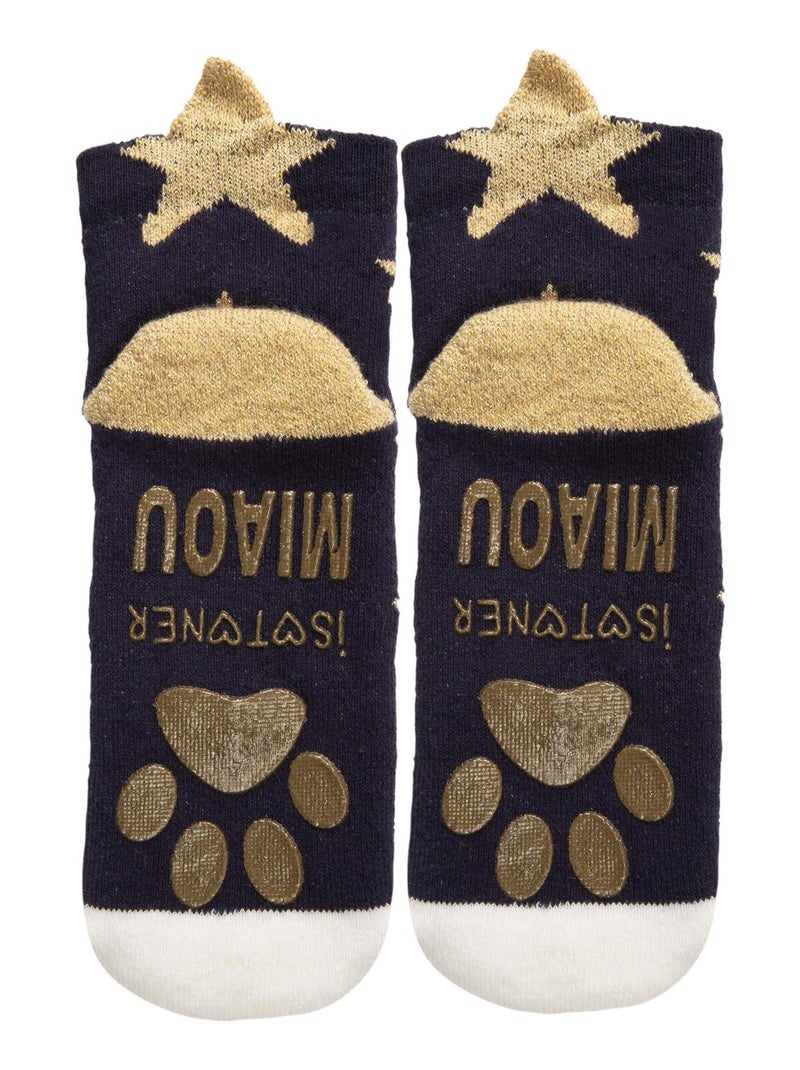 Chaussettes anti-dérapantes ultra confortables, avec picots antidérapants fille Isotoner Bleu marine - Kiabi