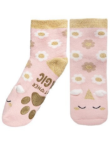 Chaussettes anti-dérapantes ultra confortables, avec picots antidérapants fille Isotoner