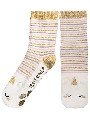 Chaussettes anti-dérapantes ultra confortables, avec picots antidérapants fille Isotoner
