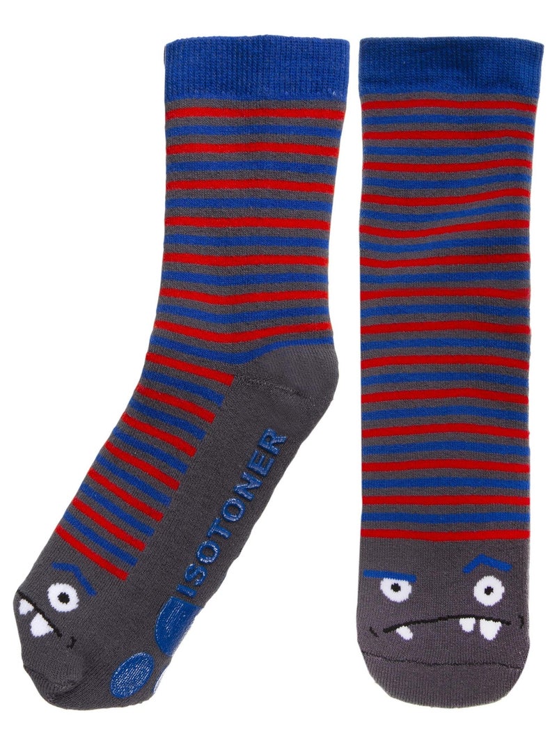 Chaussettes anti-dérapantes ultra confortables, avec picots antidérapants garçon Isotoner Multicolore - Kiabi