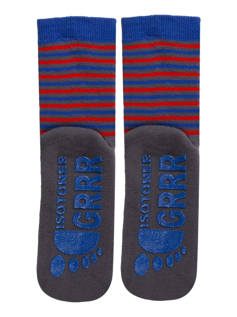 Chaussettes anti-dérapantes ultra confortables, avec picots antidérapants garçon Isotoner Multicolore - Kiabi