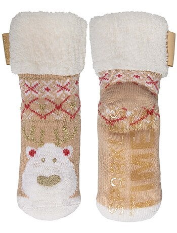 Chaussettes anti-dérapantes ultra confortables, semelle à picots fille Isotoner