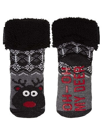 Chaussettes anti-dérapantes ultra confortables, semelle à picots garçon Isotoner