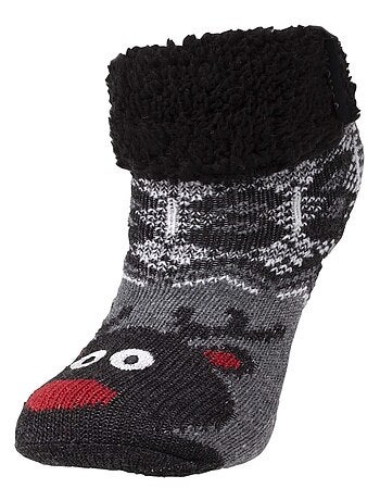 Chaussettes anti-dérapantes ultra confortables, semelle à picots garçon Isotoner