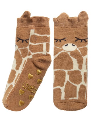 Chaussettes antidérapantes enfant girafe 1/4 ans Isotoner