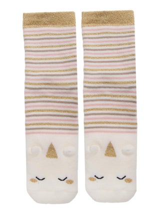 Chaussettes antidérapantes enfant licorne rose 5/8 ans Isotoner