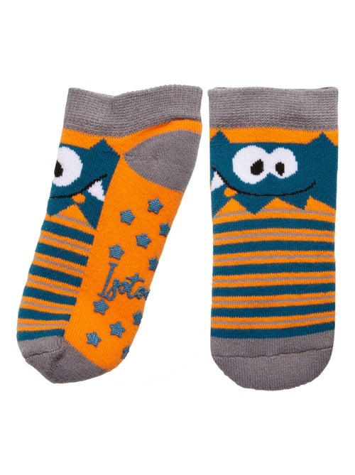 Chaussettes antidérapantes enfant monstre 1/4 ans Isotoner - Kiabi