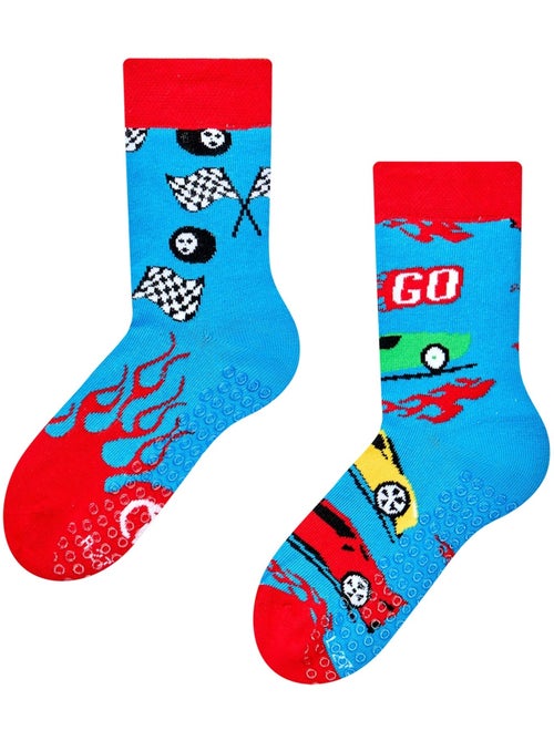 Chaussettes antidérapantes enfants voitures de course - Kiabi