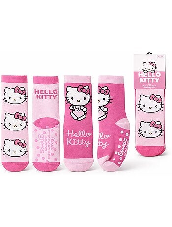 Chaussettes antidérapantes Hello Kitty enfant - pack de 2 paires