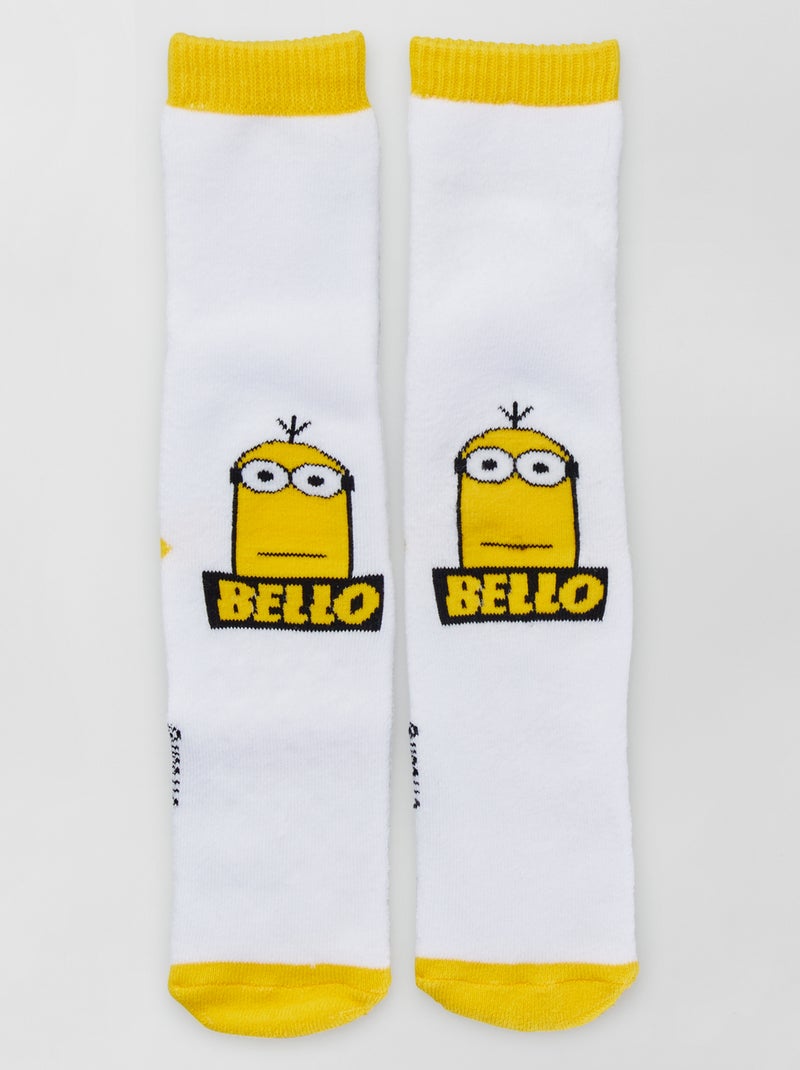 Chaussettes antidérapantes 'Minions' Blanc - Kiabi