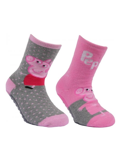 Chaussettes antidérapantes Peppa Pig enfant lot de 2 - Kiabi
