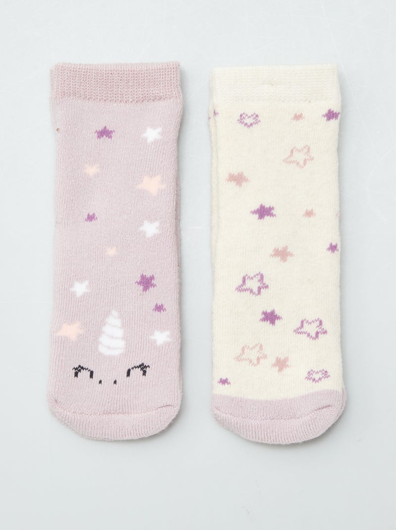 Chaussettes antidérapantes Rose - Kiabi