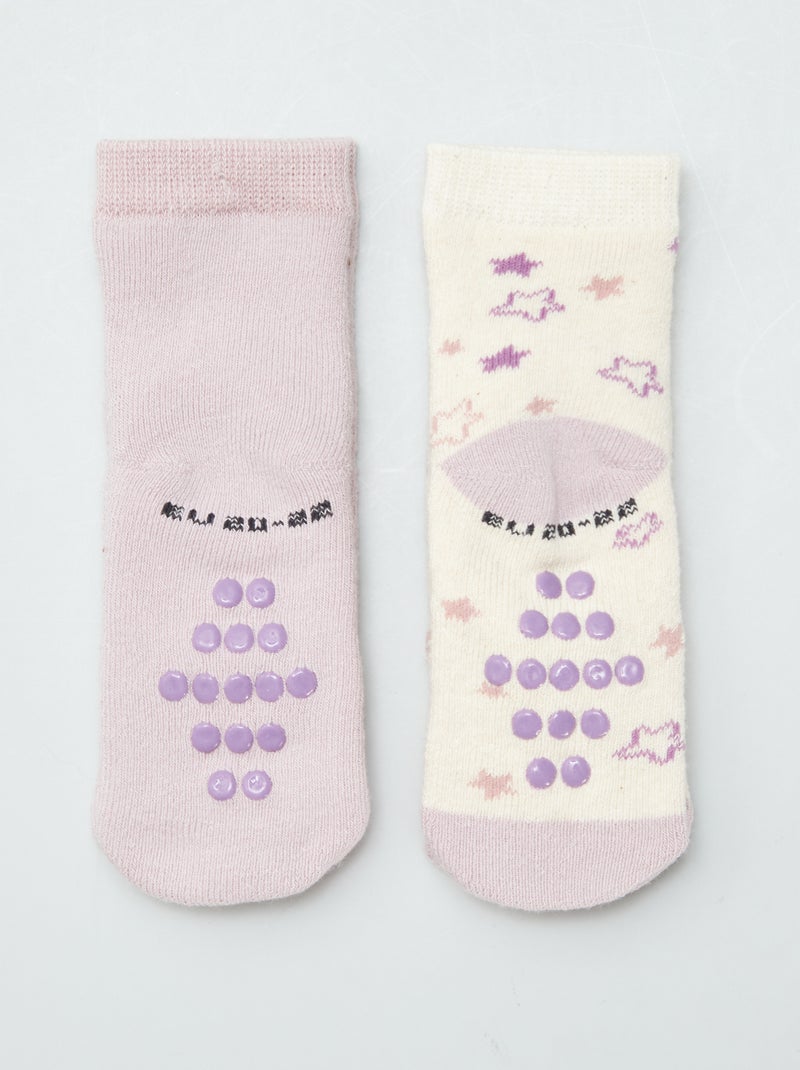 Chaussettes antidérapantes Rose - Kiabi