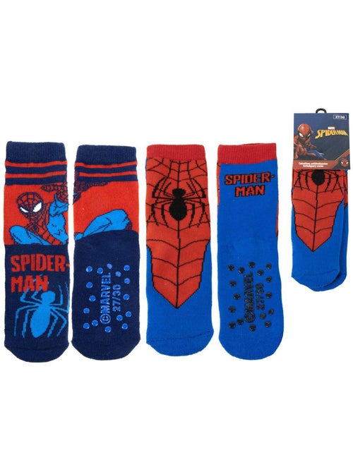 Chaussettes antidérapantes Spiderman enfant - pack de 2 paires - Kiabi