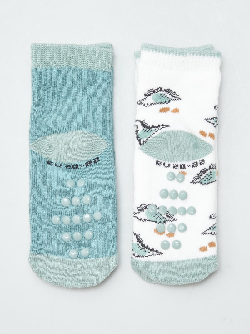Chaussettes antidérapantes Vert - Kiabi