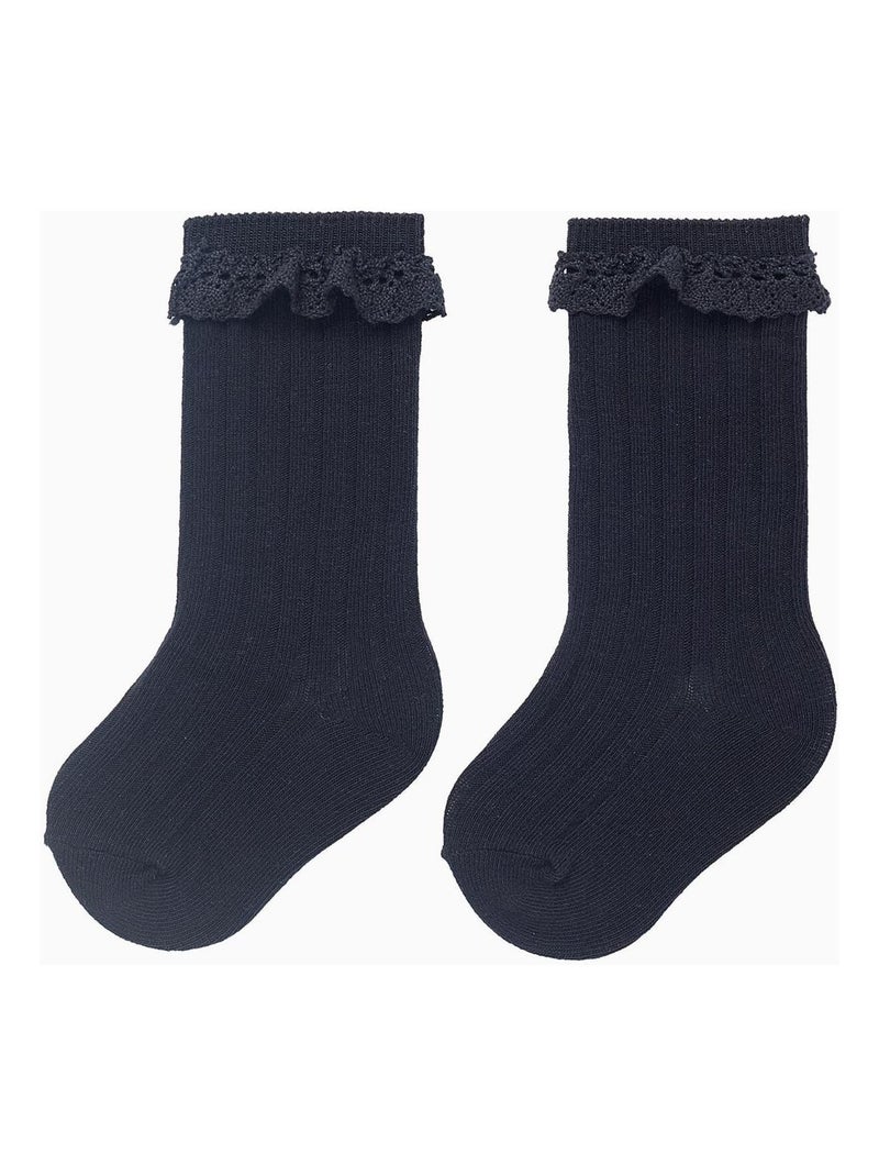 Chaussettes avec dentelle OLYMPIA Bleu foncé - Kiabi