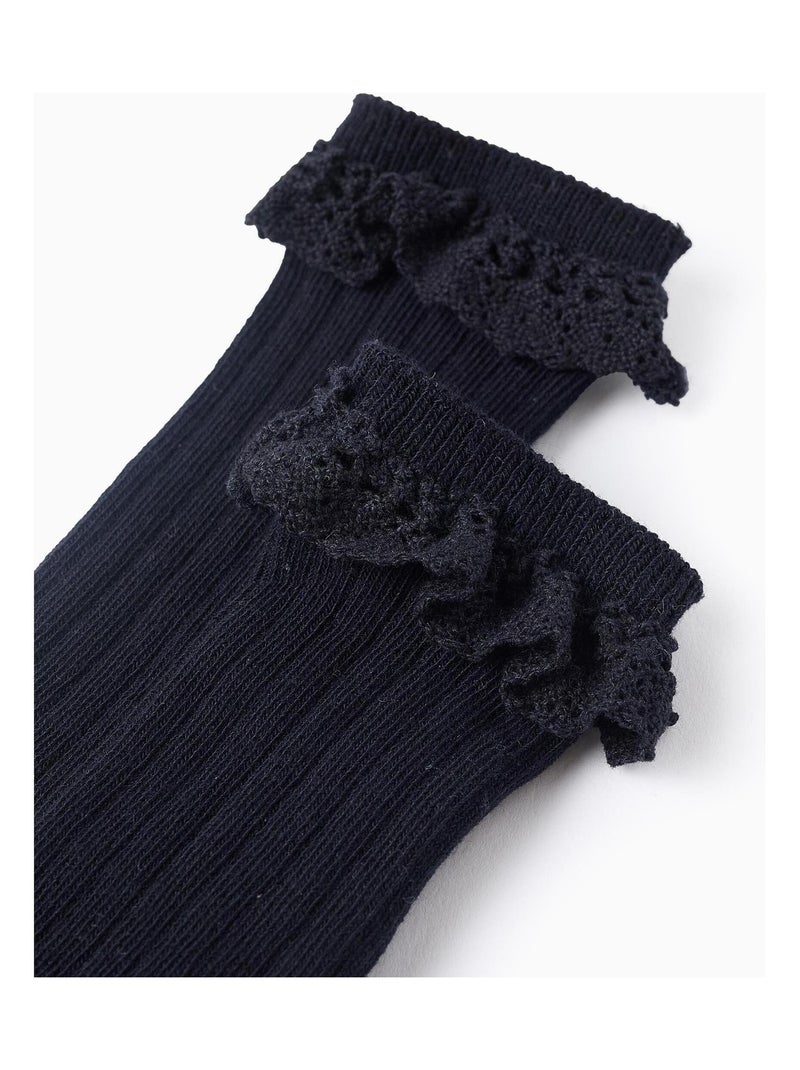 Chaussettes avec dentelle OLYMPIA Bleu foncé - Kiabi