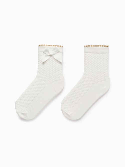 Chaussettes avec Texture et Noeud - Kiabi