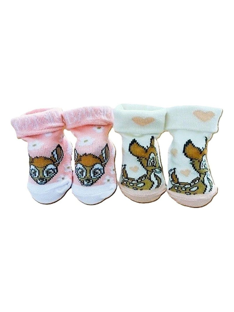 Chaussettes Bambi x2 Les Chatounets Beige/Rose - Kiabi