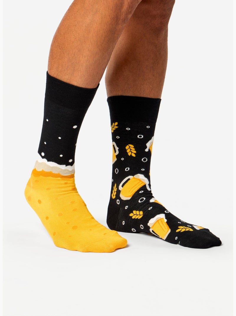 Chaussettes Bambou Bière Savoureuse Noir - Kiabi