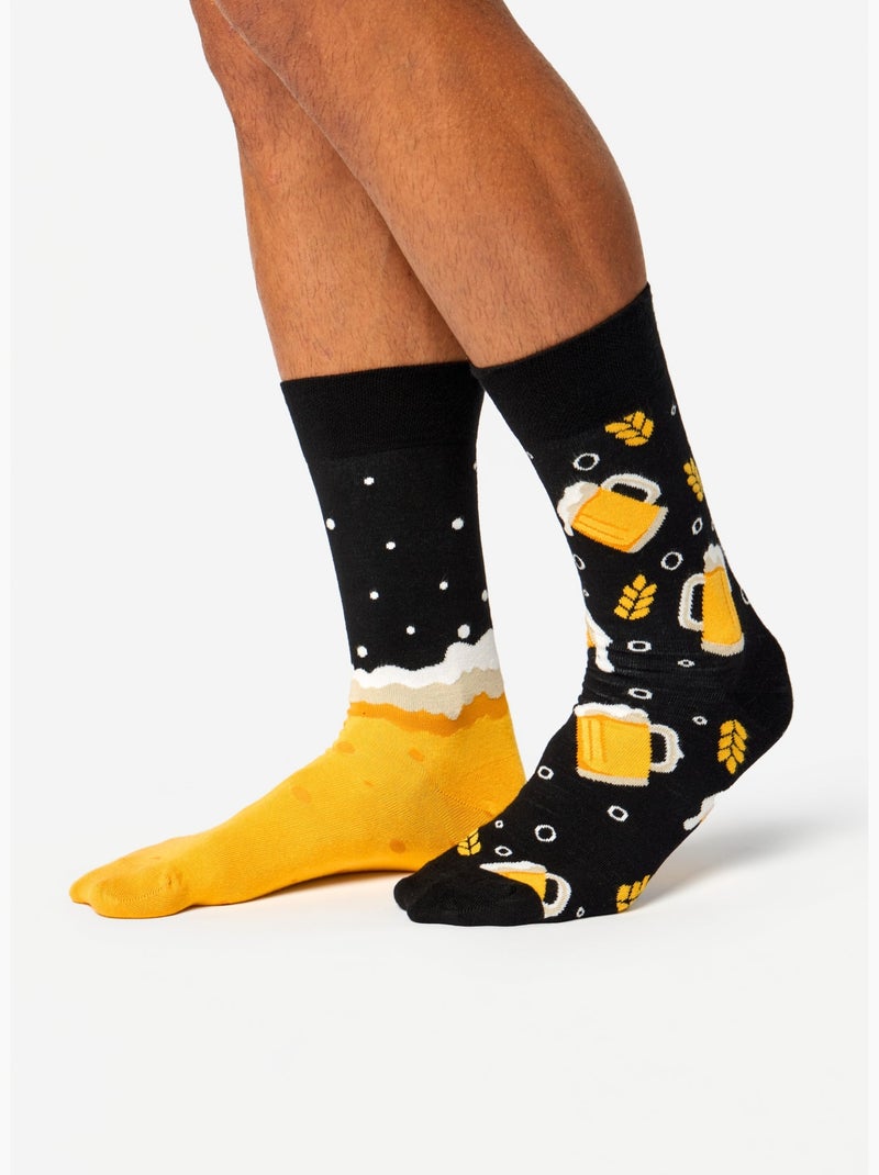 Chaussettes Bambou Bière Savoureuse Noir - Kiabi