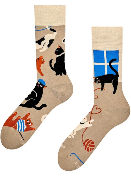 Chaussettes bambou chats amoureux - Kiabi