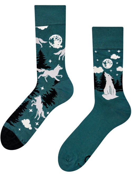 Chaussettes Bambou Loup et Lune - Kiabi