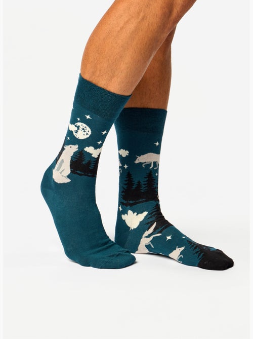Chaussettes Bambou Loup et Lune - Kiabi