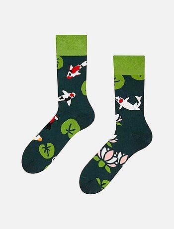 Chaussettes Bambou Poissons Koï et Nénuphars