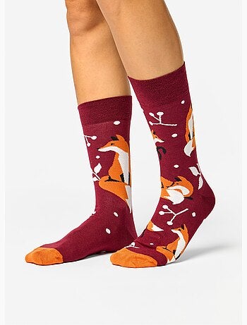 Chaussettes Bambou Renard & Feuilles