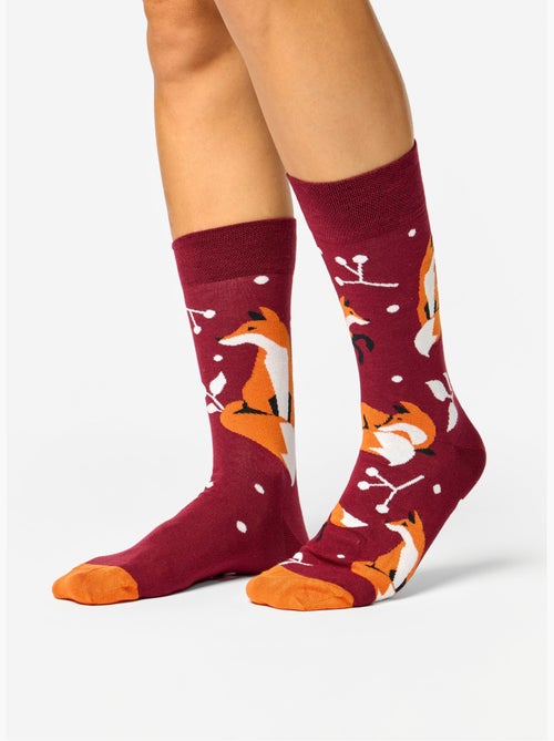 Chaussettes Bambou Renard & Feuilles - Kiabi