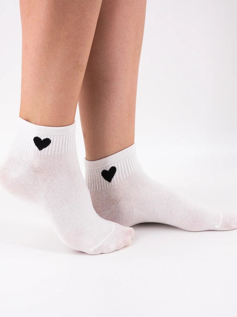 Chaussettes Basses Coeur Côté Rouge - Kiabi