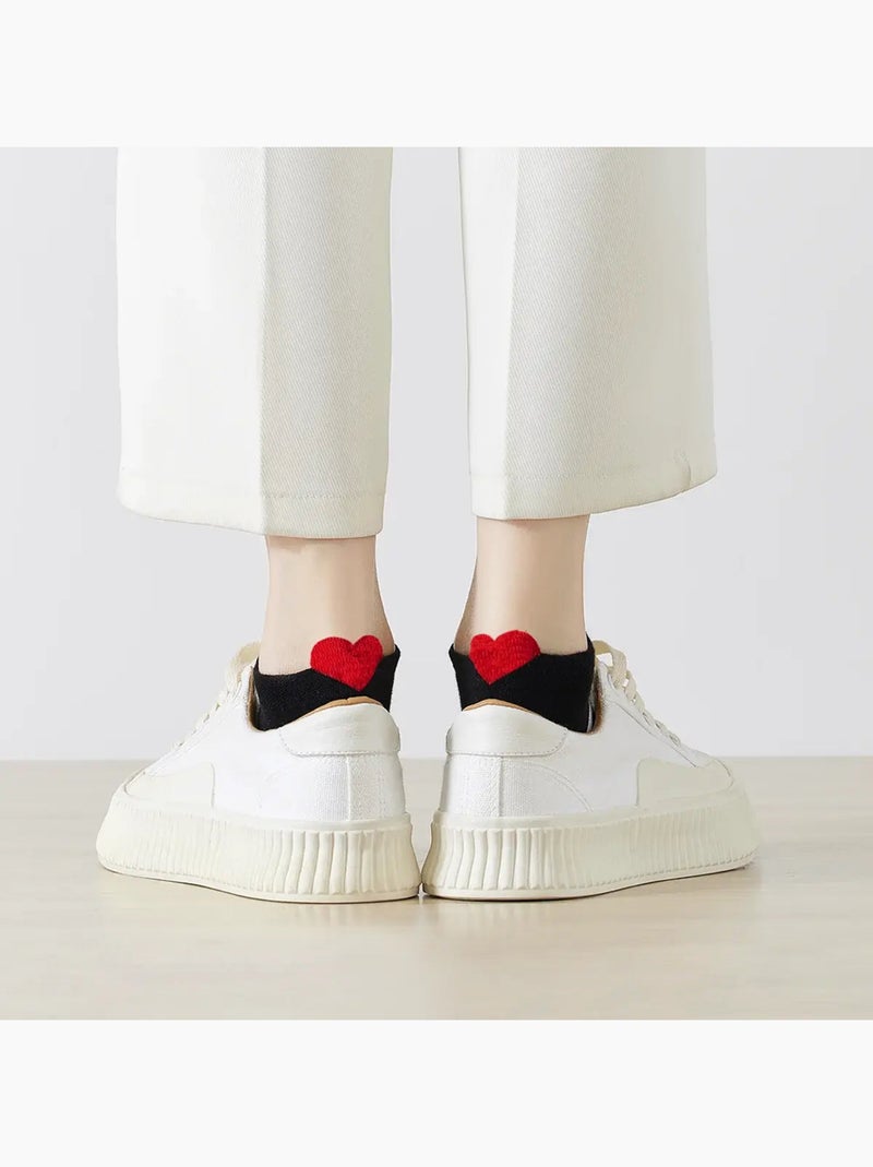 Chaussettes Basses Coup de Coeur Marine Blanc Noir - Kiabi