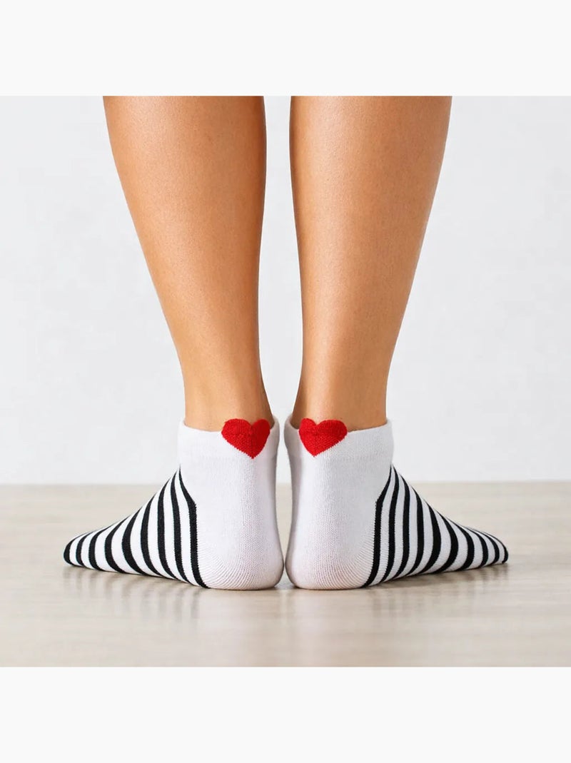 Chaussettes Basses Coup de Coeur Marine Noir Blanc - Kiabi