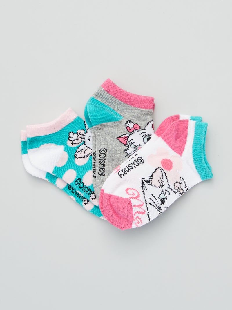 Chaussettes basses 'Marie' - Lot de 3 rose/vert - Kiabi