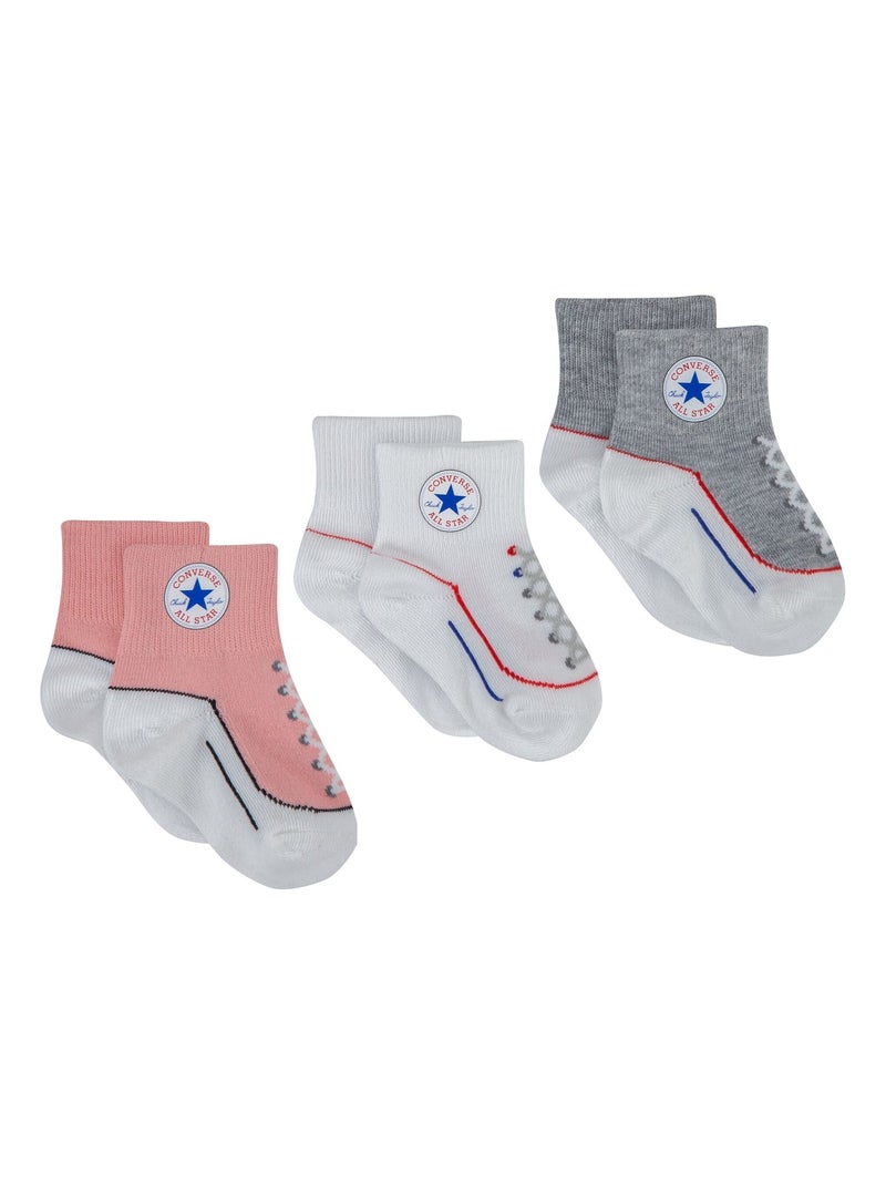 Chaussettes Bébé Converse lot de 3 Rose - Kiabi