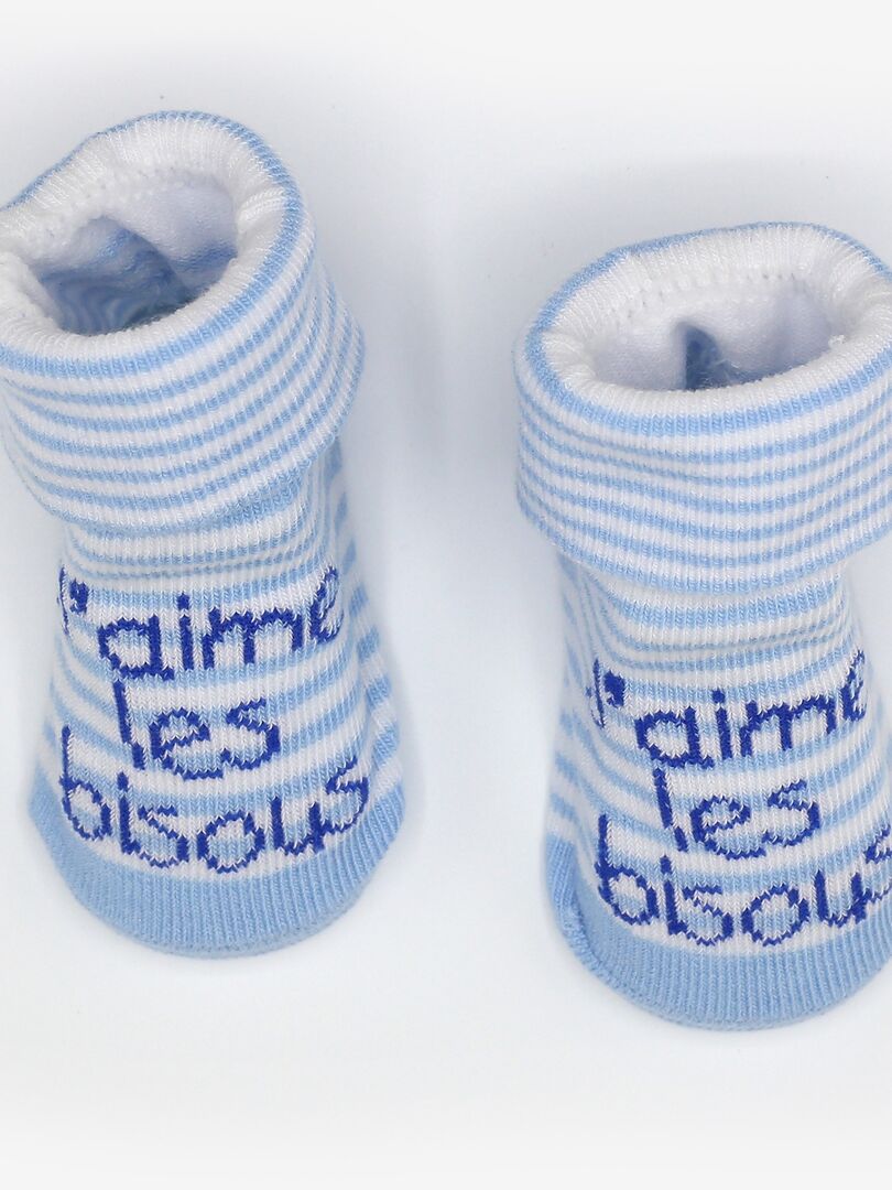 Chaussettes bébé Kinousses - Bleu - Kiabi - 5.40€